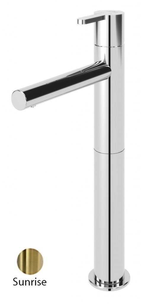 LEAF-LC1-L-PR Смеситель для накладной раковины однорычажный, с донным клапаном, исполнение Sunrise PVD LEAF-LC1-L-PR Смеситель для накладной раковины однорычажный, с донным клапаном, исполнение Sunrise PVD