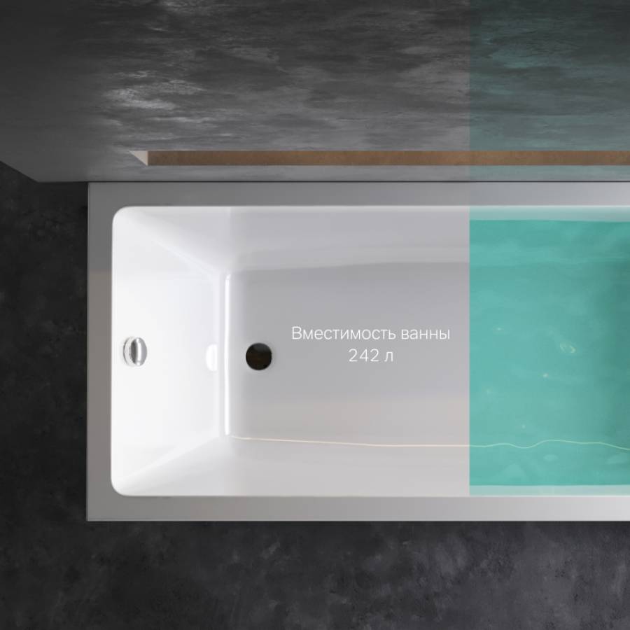W93A-180-080W-A Gem, ванна акриловая 180x80 см W93A-180-080W-A Gem, ванна акриловая 180x80 см