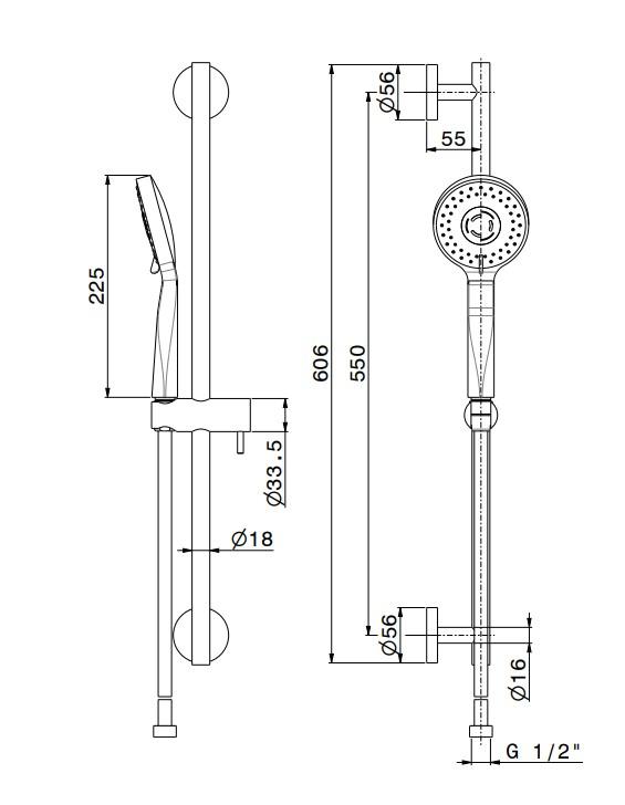 Душевая стойка OLE c лейкой и шлангом, черный матовый Душевая стойка OLE c лейкой и шлангом, черный матовый