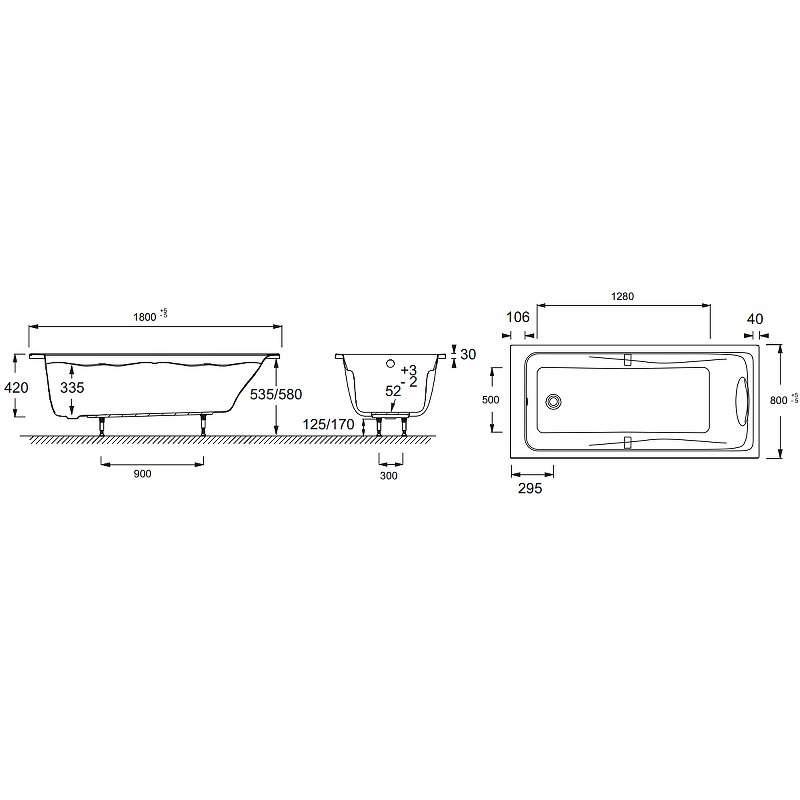 Акриловая ванна Jacob Delafon Odeon 180x80 E6048RU-00, шт Акриловая ванна Jacob Delafon Odeon 180x80 E6048RU-00, шт