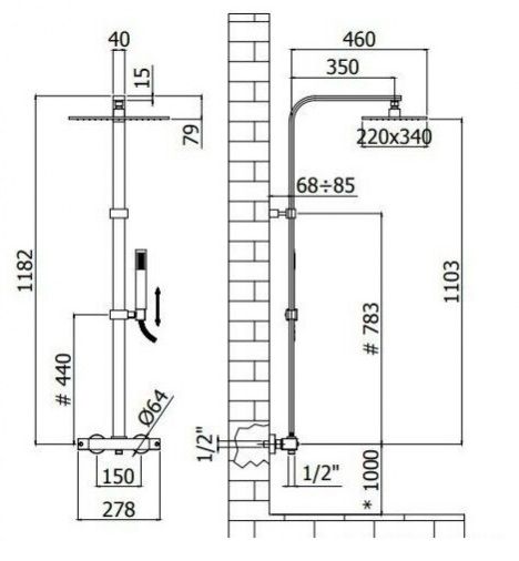 Душевая стойка Paffoni City ZCOL664NO черный матовый Душевая стойка Paffoni City ZCOL664NO черный матовый