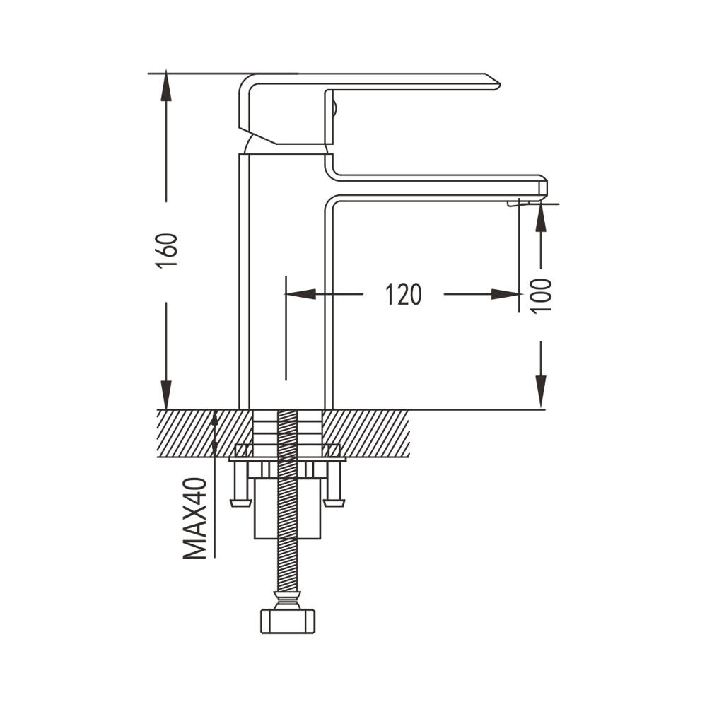 Смеситель для раковины латунь, черный S8801H Смеситель для раковины латунь, черный S8801H