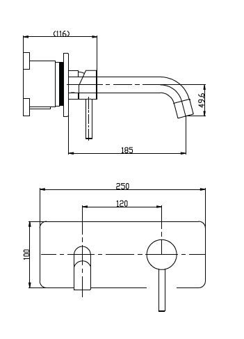 ETNA Смеситель для раковины без донного клапана встраиваемый, нержавеющая сталь, исполнение сатин, ETN-BLVM-IN ETNA Смеситель для раковины без донного клапана встраиваемый, нержавеющая сталь, исполнение сатин, ETN-BLVM-IN