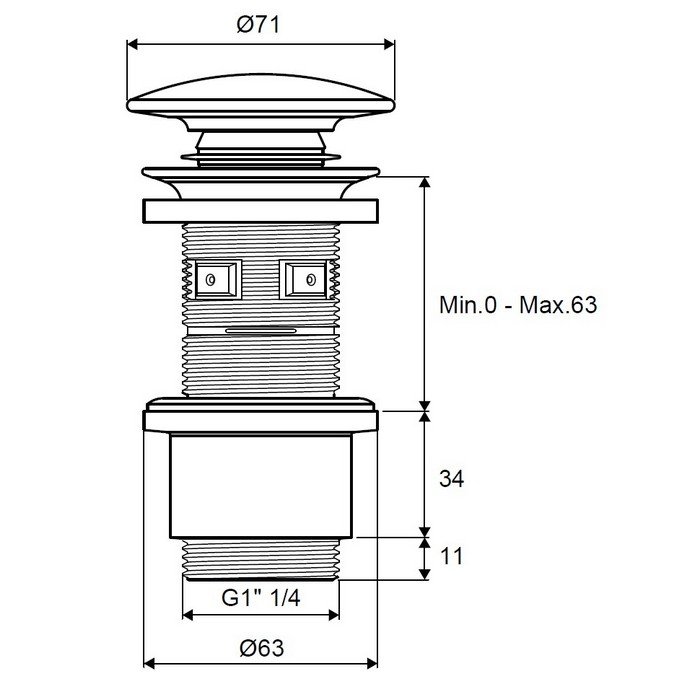 Пробка "click-clack" к сифону EXCELLENT (белоснежный) Пробка "click-clack" к сифону EXCELLENT (белоснежный)