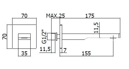 Излив для ванны Paffoni Tango ZBOC120CR хром Излив для ванны Paffoni Tango ZBOC120CR хром