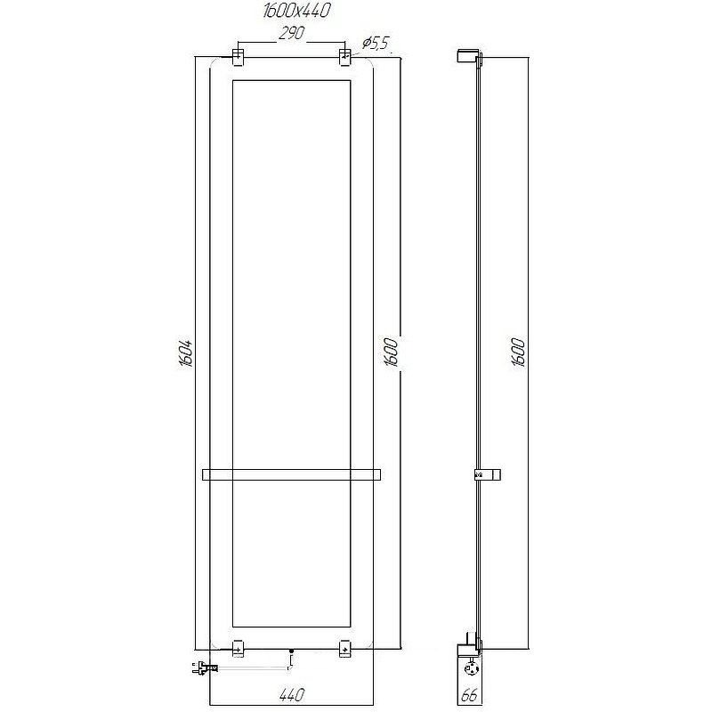Полотенцесушитель электрический Allen Brau Infinity 160x44 8.21005.GL (без креплений) Полотенцесушитель электрический Allen Brau Infinity 160x44 8.21005.GL (без креплений)