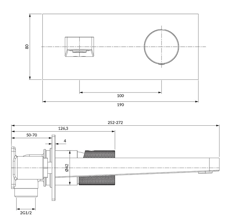 Смеситель для умывальника скрытого монтажа OMNIRES CONTOUR CT8015AT (антрацит) Смеситель для умывальника скрытого монтажа OMNIRES CONTOUR CT8015AT (антрацит)