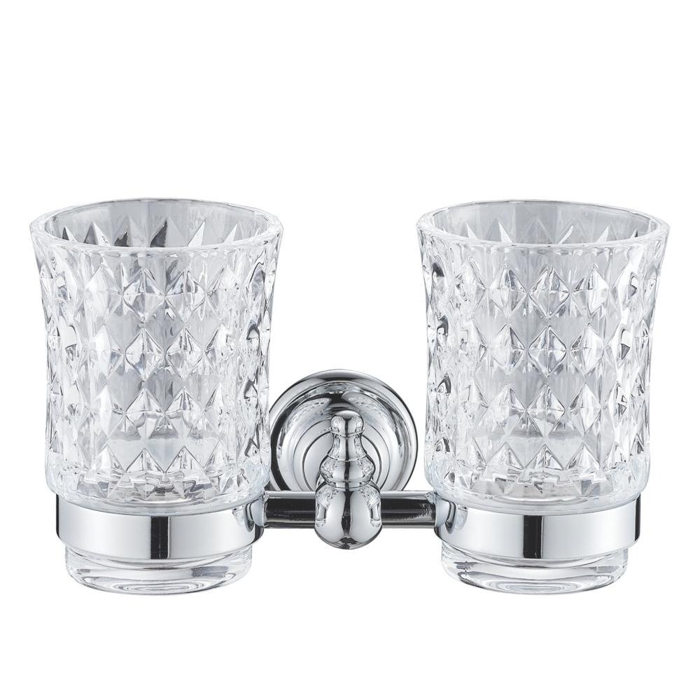 2-стаканов стекло с держателем, RG1122 Rose, Хром 2-стаканов стекло с держателем, RG1122 Rose, Хром