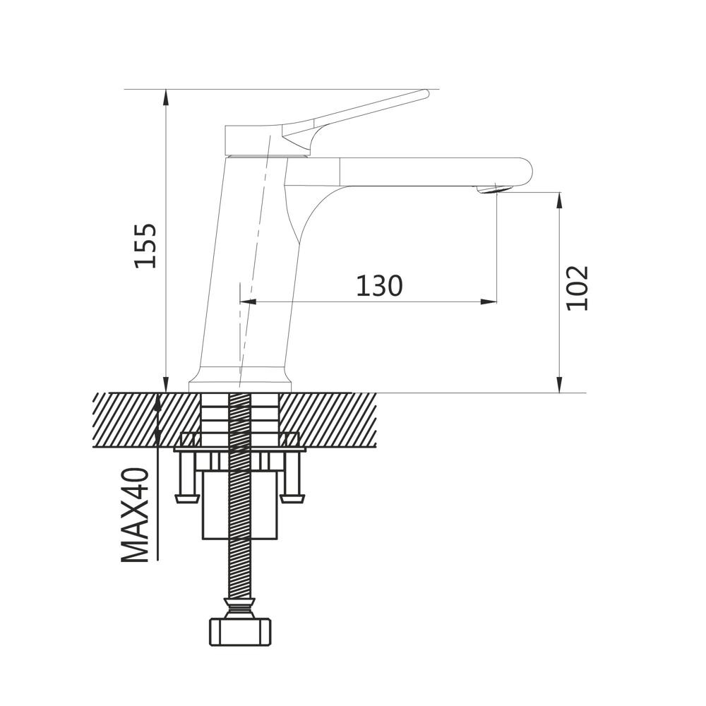 Смеситель для раковины латунь, черный S8301H Смеситель для раковины латунь, черный S8301H