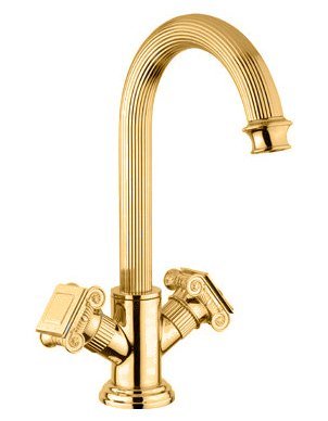 OLIMP-LS2-03/24-Sw Смеситель на раковину с донным клапаном, золото, ручки Swarovski OLIMP-LS2-03/24-Sw Смеситель на раковину с донным клапаном, золото, ручки Swarovski