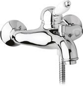 ELITE-VM-01-Bi Смеситель для ванны и душа однорычажный, исполнение хром, ручка белые