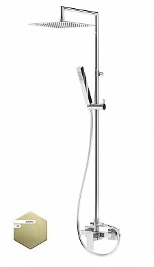 PORTA-CD-SR Душевая колонна со смесителем для верхнего и ручного душа, верхний душ из нержавеющей стали, исполнение sunrise