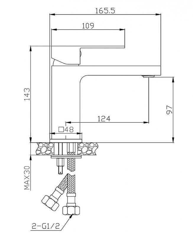 ROMANO Смеситель для раковины без донного клапана, хром ROM-LVM-CRM ROMANO Смеситель для раковины без донного клапана, хром ROM-LVM-CRM