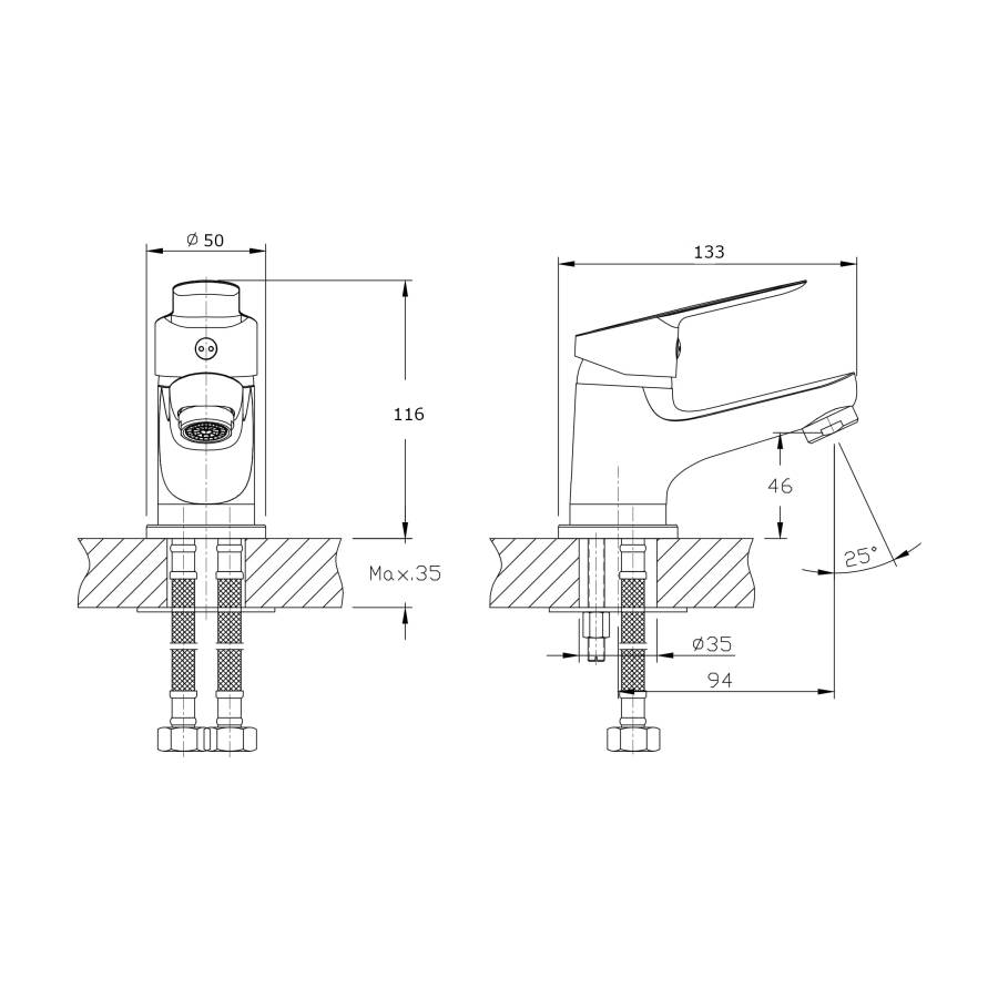 Смеситель для умывальника RUSH Crete (CR3535-11) Смеситель для умывальника RUSH Crete (CR3535-11)