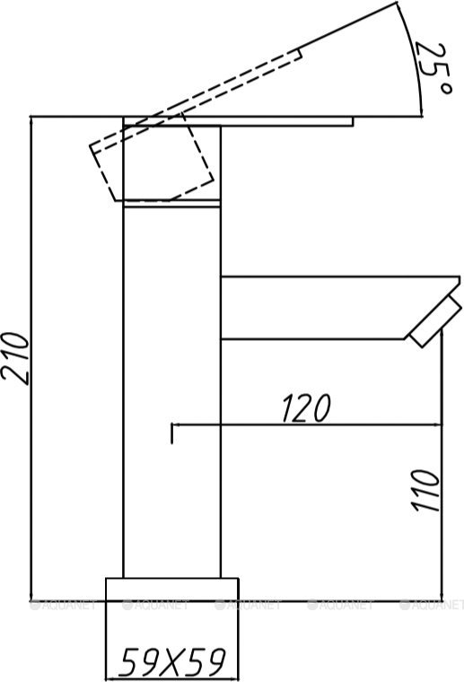 Смеситель для раковины Aquanet Steel V3 AF213-10S Смеситель для раковины Aquanet Steel V3 AF213-10S