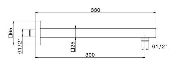 Настенный кронштейн для душа квадратный FUTURA, хром Настенный кронштейн для душа квадратный FUTURA, хром