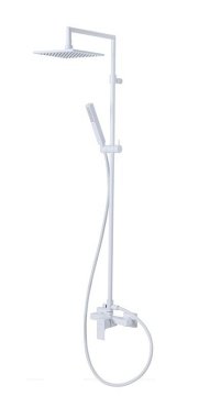 PORTA-CD-BIO Душевая колонна со смесителем для верхнего и ручного душа, верхний душ из нержавеющей стали, исполнение белый матовый PORTA-CD-BIO Душевая колонна со смесителем для верхнего и ручного душа, верхний душ из нержавеющей стали, исполнение белый матовый