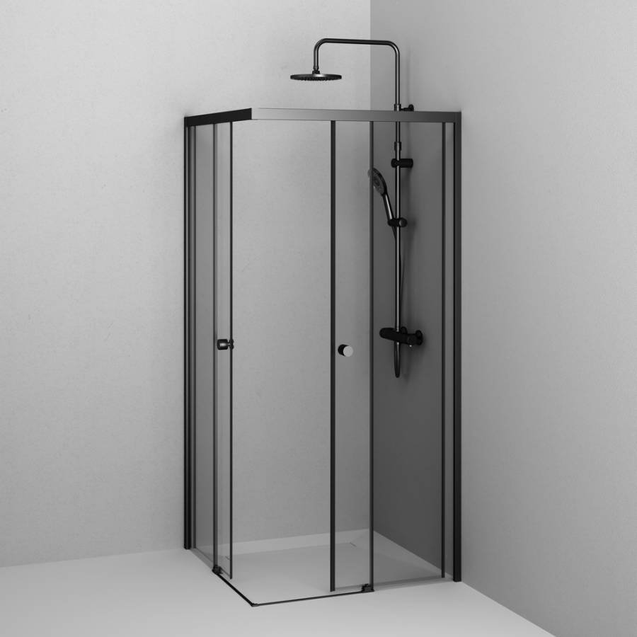 W94G-403-9090-BТ Душевое ограждение X-Joy Square Slide 90х90, Черный, прозрачное W94G-403-9090-BТ Душевое ограждение X-Joy Square Slide 90х90, Черный, прозрачное