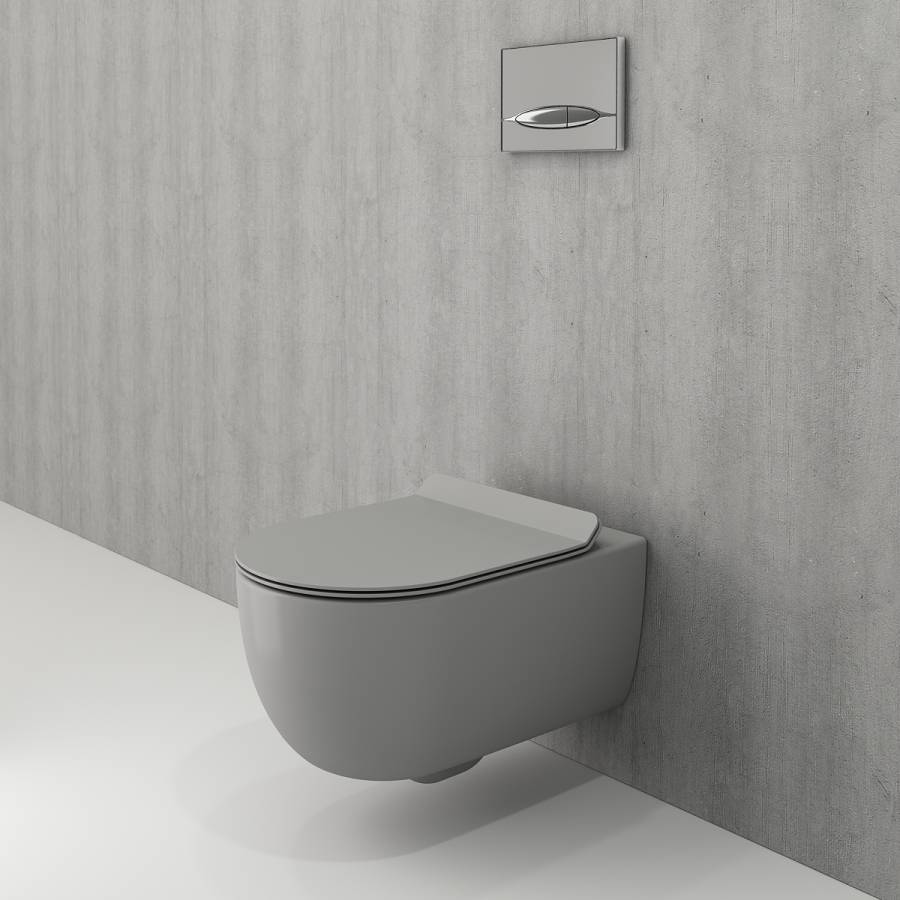 Чаша унитаза подвесного Bocchi V-Tondo 1416-006-0129, серый матовый Чаша унитаза подвесного Bocchi V-Tondo 1416-006-0129, серый матовый