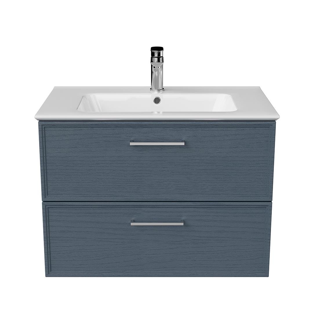 Тумба PIANO Classic подвесная 75 см, 2 ящика, ясень синий матовый PIA.CL.75\BLU.M Тумба PIANO Classic подвесная 75 см, 2 ящика, ясень синий матовый PIA.CL.75\BLU.M