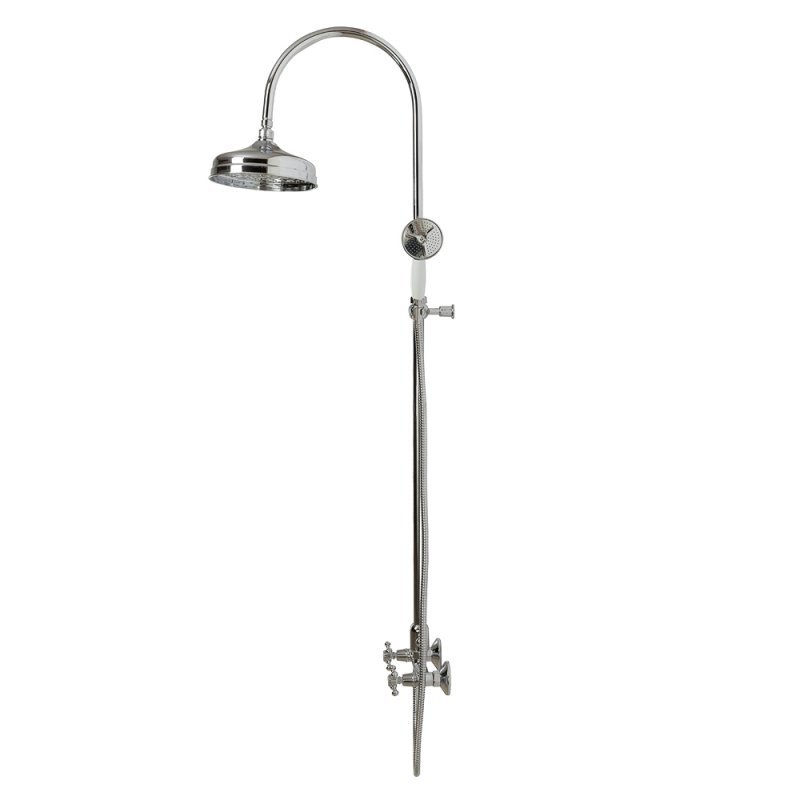 GOLF-CD-02-Bi Душевая стойка со смесителем, верхним и ручным душем Исполнение: Бронза, Ручки: Бронза  GOLF-CD-02-Bi Душевая стойка со смесителем, верхним и ручным душем Исполнение: Бронза, Ручки: Бронза