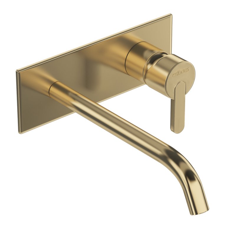 LEAF-BLI1-SR Смеситель для раковины встраиваемый однорычажный, на единой площадке Исполнение: Sunrise  LEAF-BLI1-SR Смеситель для раковины встраиваемый однорычажный, на единой площадке Исполнение: Sunrise