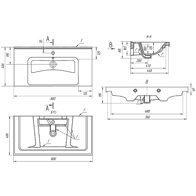 Раковина керамическая "Гармония-80" Раковина керамическая "Гармония-80"