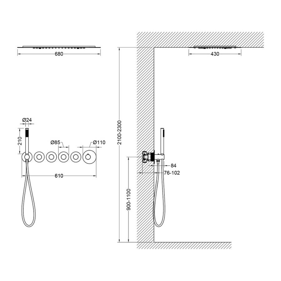 Душевая система Timo Saona SX-2319/00SM скрытого монтажа с термостатом, хром Душевая система Timo Saona SX-2319/00SM скрытого монтажа с термостатом, хром