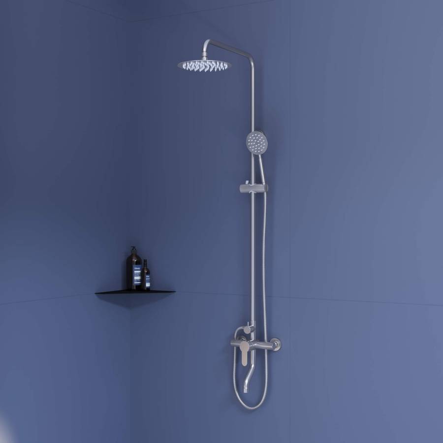 Душевая стойка RGW SP-24-S Сатин Головной душ/Смеситель (Ручной душ.Шланг 1,5 м.) Душевая стойка RGW SP-24-S Сатин Головной душ/Смеситель (Ручной душ.Шланг 1,5 м.)