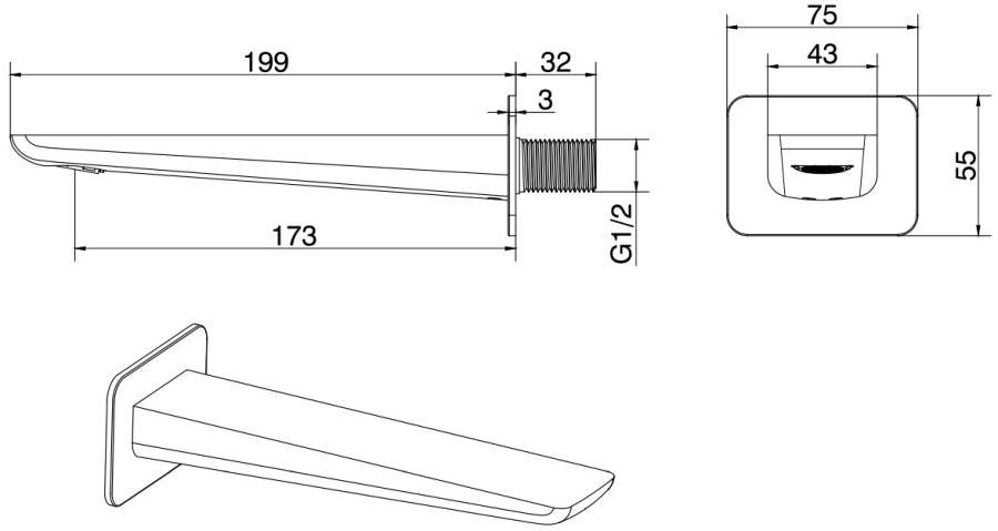 Излив Allen Brau Infinity 5.21020-00 хром Излив Allen Brau Infinity 5.21020-00 хром