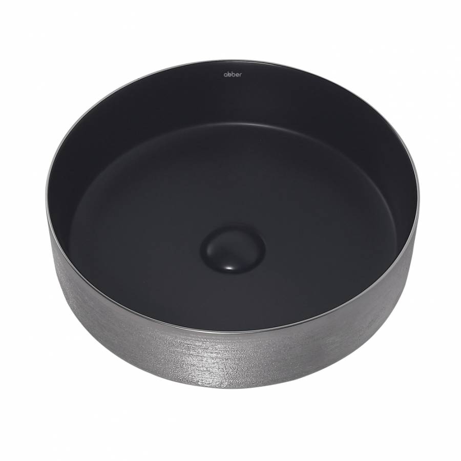 Раковина накладная ABBER Bequem AC2109BS черный матовый с серебром Раковина накладная ABBER Bequem AC2109BS черный матовый с серебром