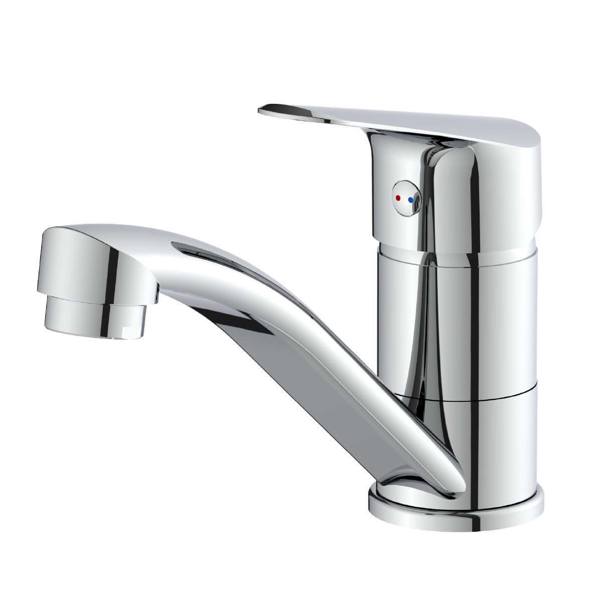 Смеситель для раковины с поворотным изливом, высота излива 7 см, длина 14 см, латунь/хром Смеситель для раковины с поворотным изливом, высота излива 7 см, длина 14 см, латунь/хром