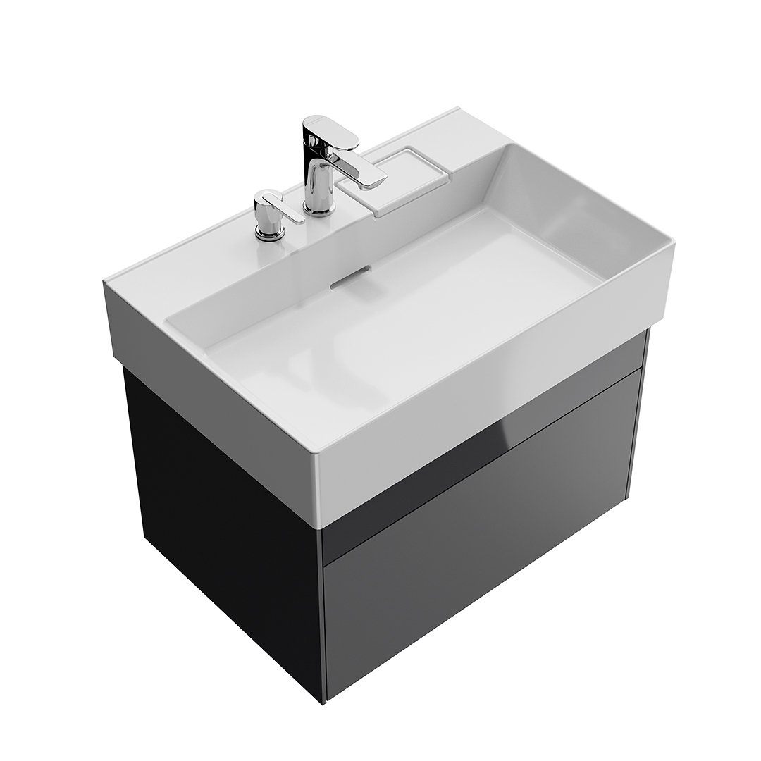 Тумба LOGICA подвесная 2 ящика 70 см, стальной серый LO.70.2\ST Тумба LOGICA подвесная 2 ящика 70 см, стальной серый LO.70.2\ST