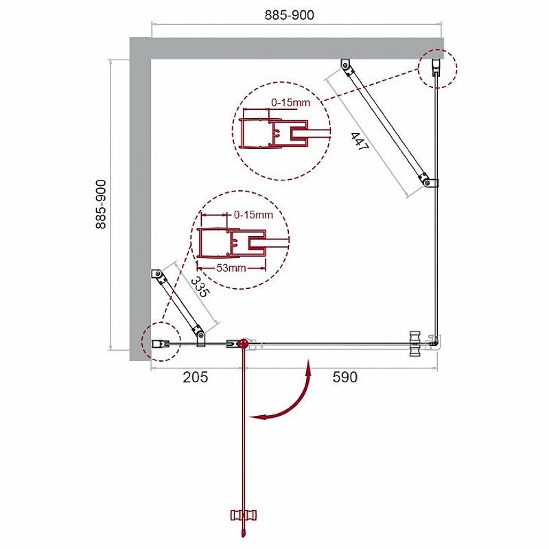 Душевой уголок BelBagno ETNA-A-12-90-C-Cr Душевой уголок BelBagno ETNA-A-12-90-C-Cr