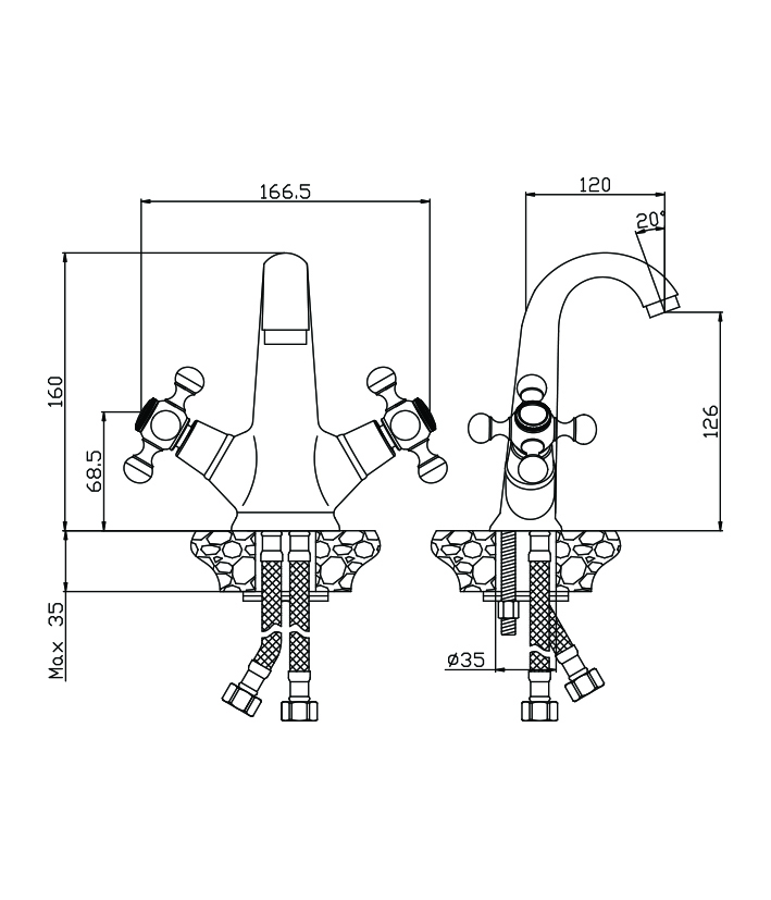 Смеситель д/раковины GIRONA, арт.01100GR Смеситель д/раковины GIRONA, арт.01100GR