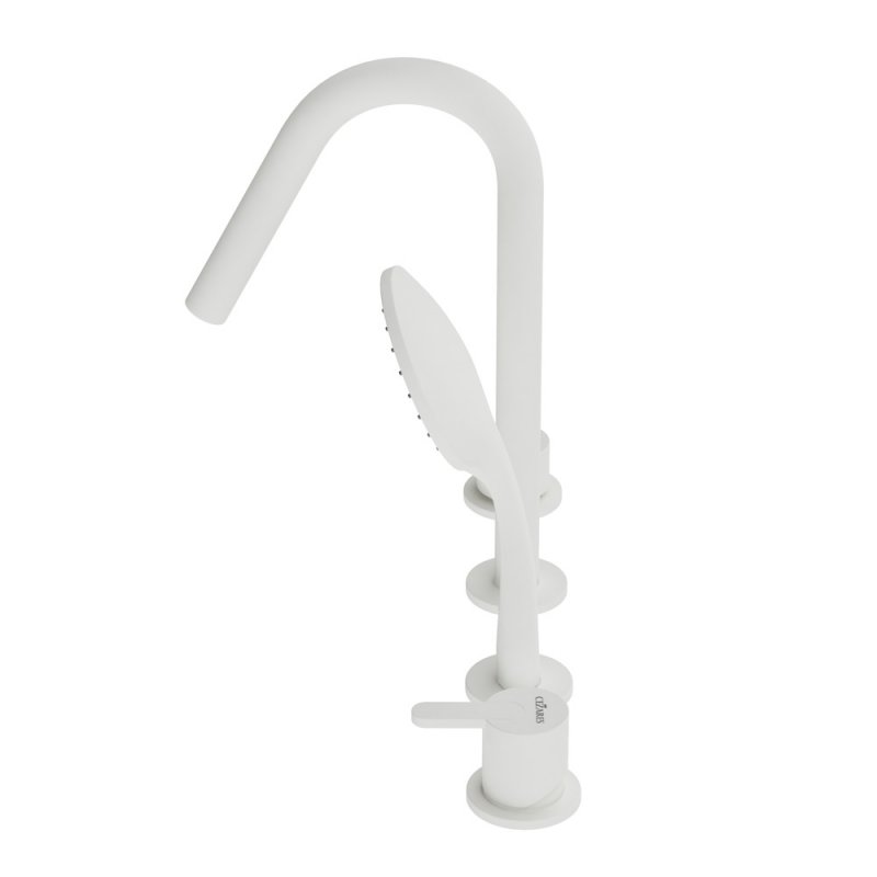 LEAF-BVDM4-PO Смеситель на борт ванны с выдвижным душем и переключателем Исполнение: GoldPVD  LEAF-BVDM4-PO Смеситель на борт ванны с выдвижным душем и переключателем Исполнение: GoldPVD