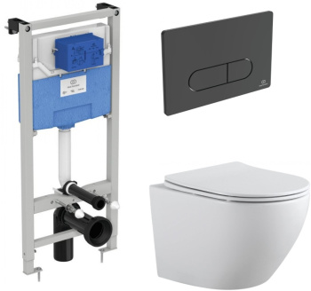 Комплект унитаза с инсталляцией Aquanet Rimless Cetus 2.0 W LX-1901 черный Комплект унитаза с инсталляцией Aquanet Rimless Cetus 2.0 W LX-1901 черный