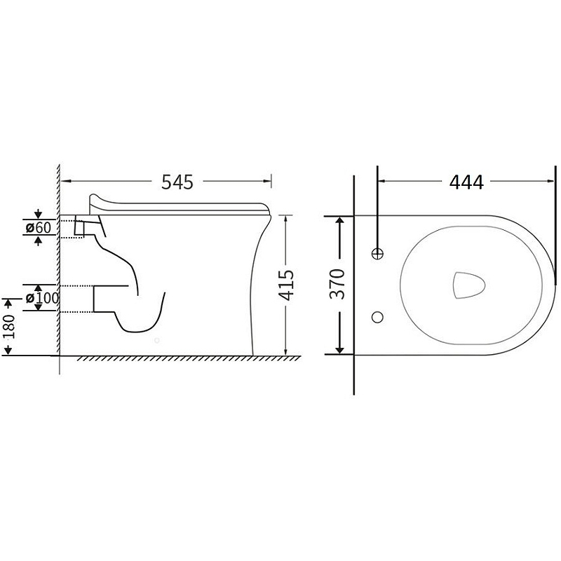 Agger AT01200 Унитаз напольный пристенный безободковый Agger AT01200 Унитаз напольный пристенный безободковый