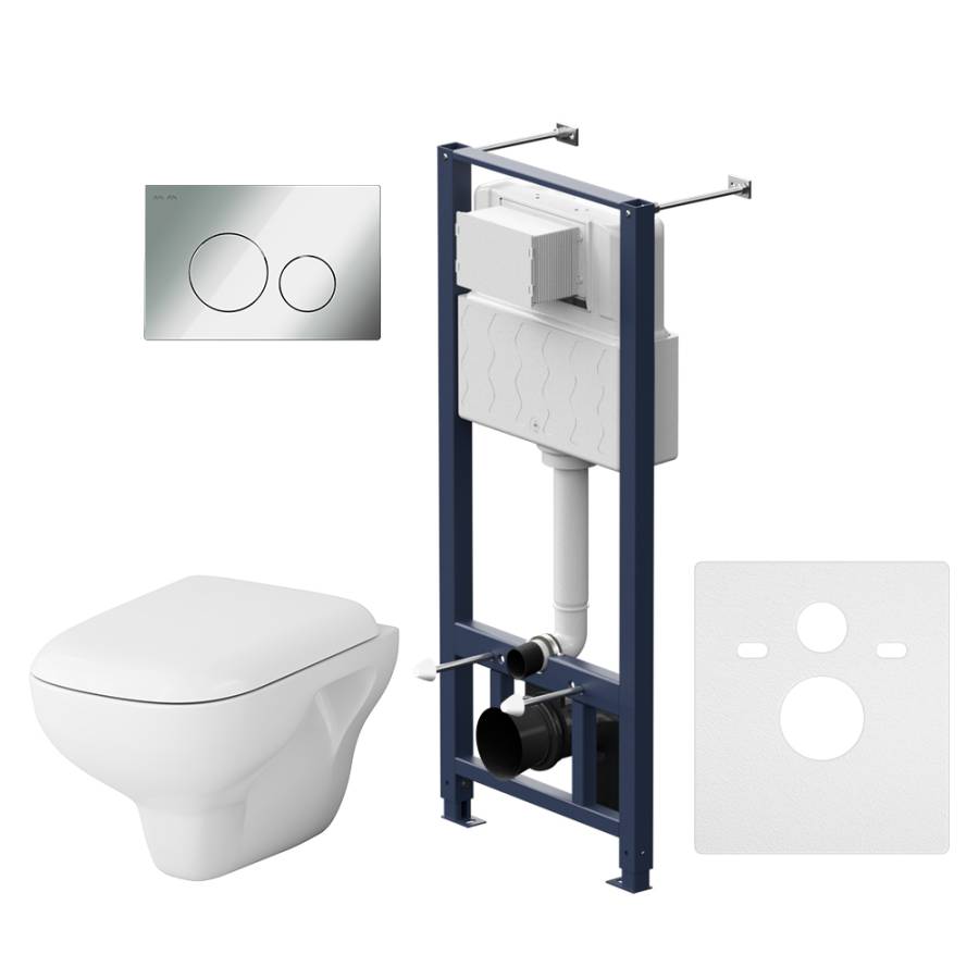 IS49051.801700 Инсталляция с клавишей Pro L глянец. Хром с подвесным унитазом Like FlashClean с сид м/л IS49051.801700 Инсталляция с клавишей Pro L глянец. Хром с подвесным унитазом Like FlashClean с сид м/л