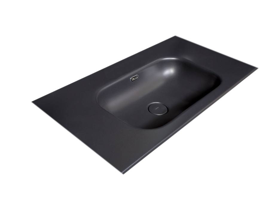 Столешница моноблок Vallessi 80 антрацит керамика без отверстия Столешница моноблок Vallessi 80 антрацит керамика без отверстия