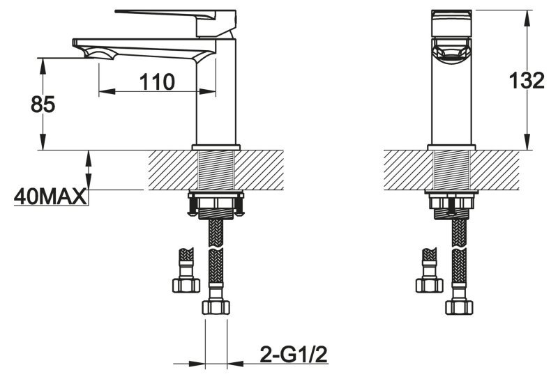 CARIN Смеситель для раковины, без донного клапана, хром CAR-LVM-CRM CARIN Смеситель для раковины, без донного клапана, хром CAR-LVM-CRM