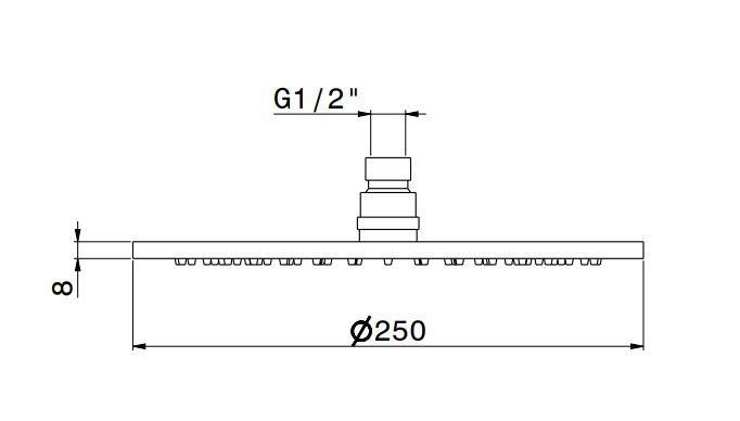 Круглая душевая лейка OLE, матовый черный Круглая душевая лейка OLE, матовый черный