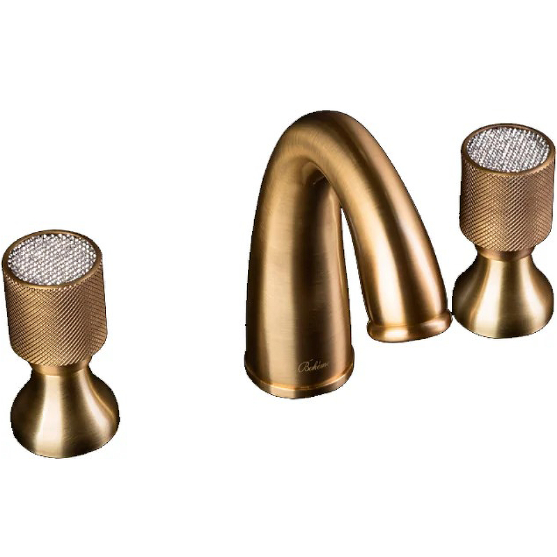 Смеситель для умывальника на 3 отв. ROYAL CRYSTAL, бронза_Комплект Смеситель для умывальника на 3 отв. ROYAL CRYSTAL, бронза_Комплект