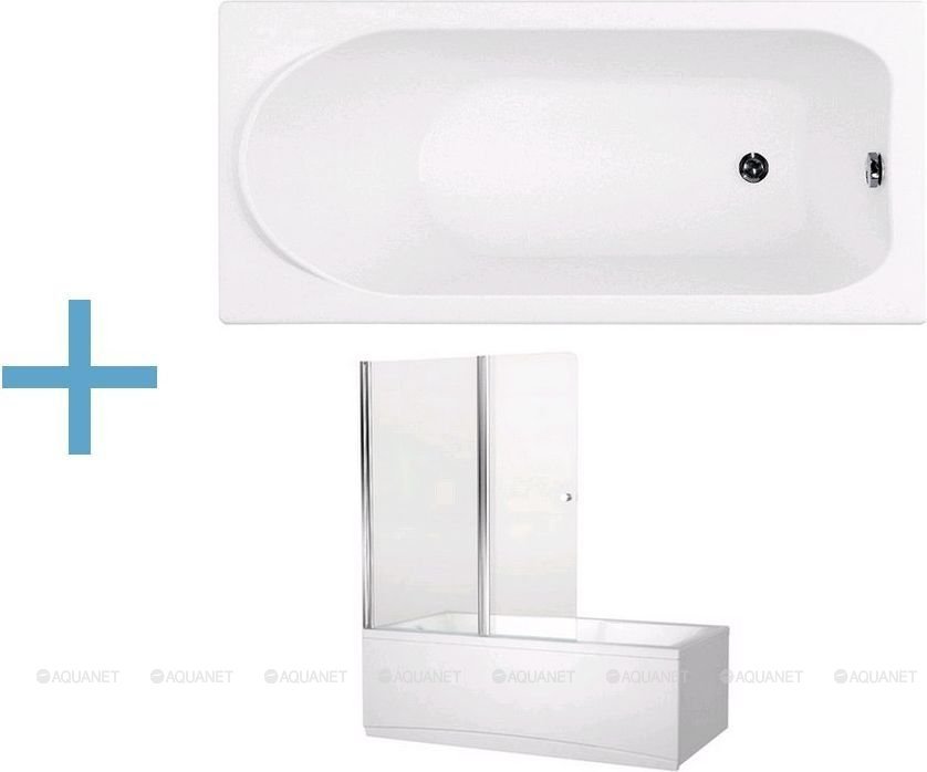 Акриловая ванна Aquanet Nord 160x70 (+ шторка Aquanet Alfa 4 NF6222-pivot) Акриловая ванна Aquanet Nord 160x70 (+ шторка Aquanet Alfa 4 NF6222-pivot)