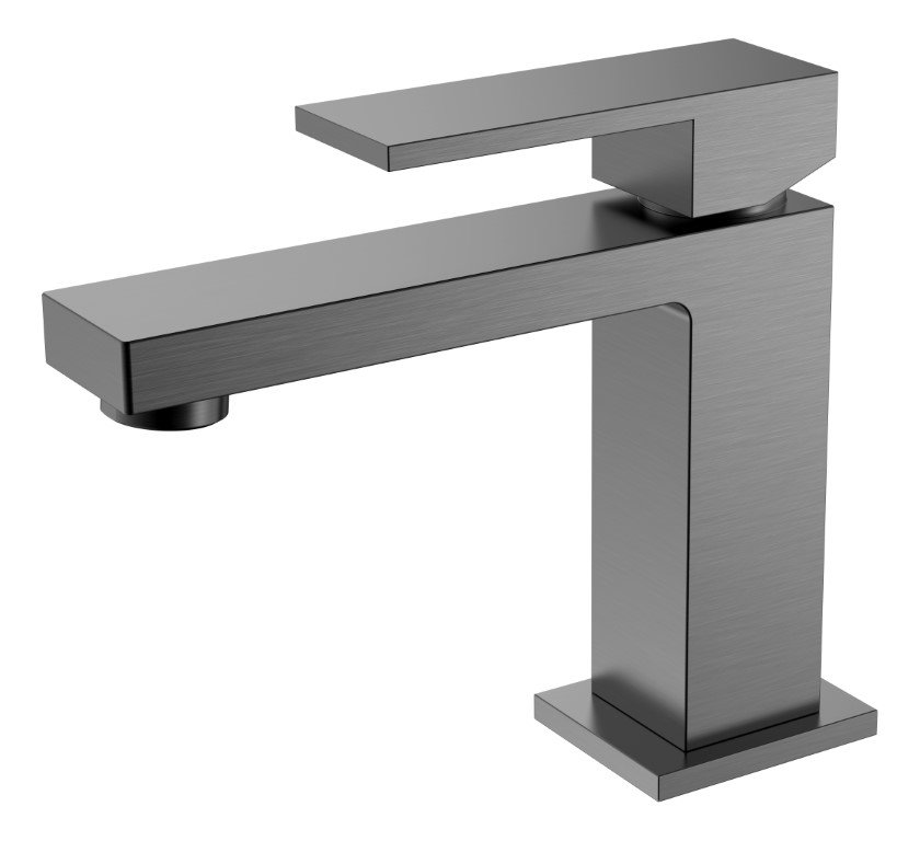 Cмеситель для умывальника Qubic Matt Gun Metal Cмеситель для умывальника Qubic Matt Gun Metal