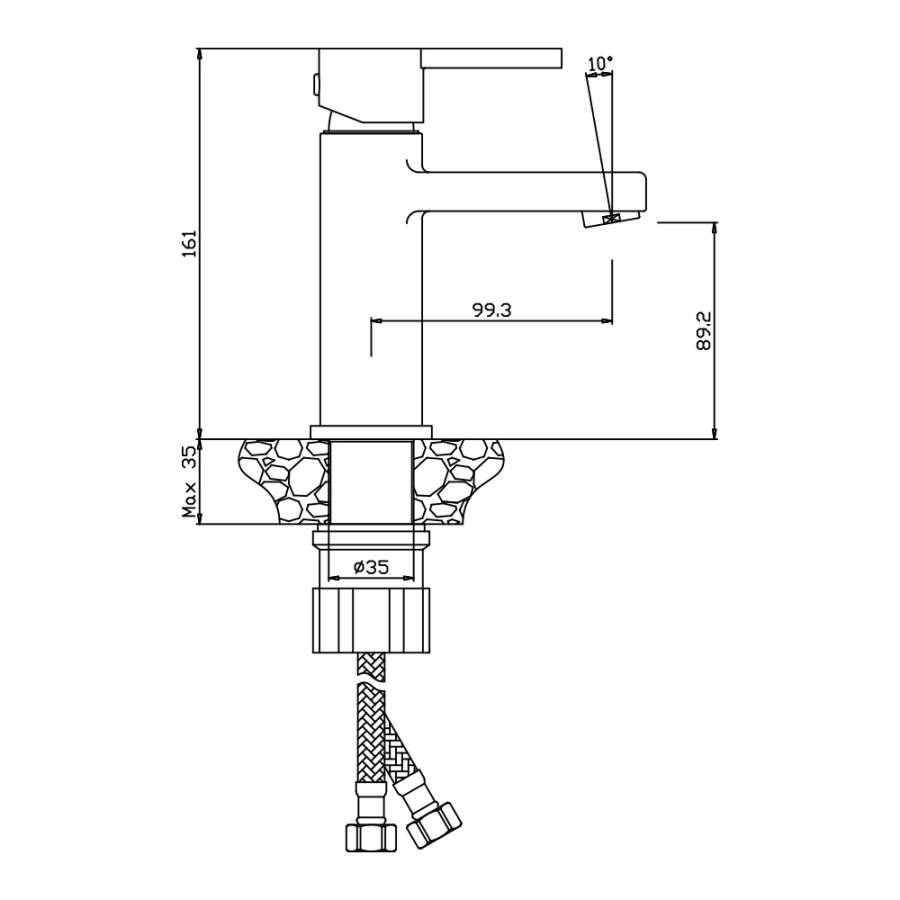 Смеситель ЧЕРНЫЙ д/раковины TORRES, арт.17100TRB Смеситель ЧЕРНЫЙ д/раковины TORRES, арт.17100TRB