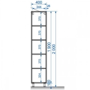 Пенал напольный Dallas Luxe левосторонний (ШхГхВ) 400х340х2000