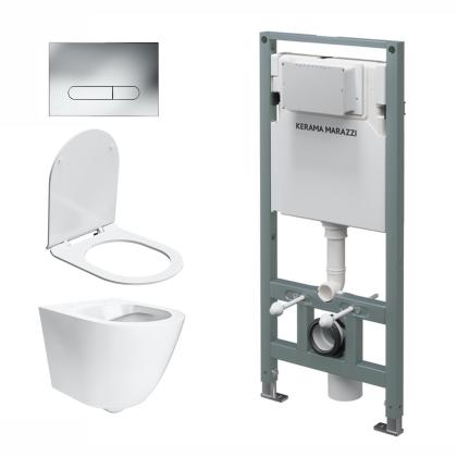 Комплект инсталляции с подвесным унитазом,кнопкой смыва Комплект инсталляции с подвесным унитазом,кнопкой смыва