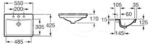Раковина Roca Diverta CNTP 732711600Y 55 см Раковина Roca Diverta CNTP 732711600Y 55 см