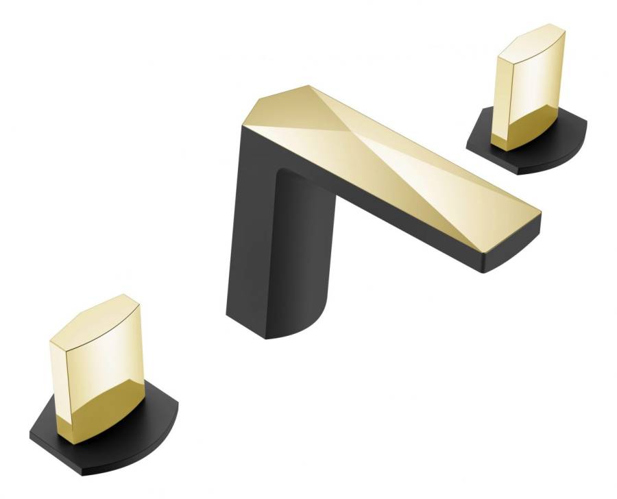 Смеситель врезной на 3отв. VENTURO черный-золото, ручка ICE Смеситель врезной на 3отв. VENTURO черный-золото, ручка ICE